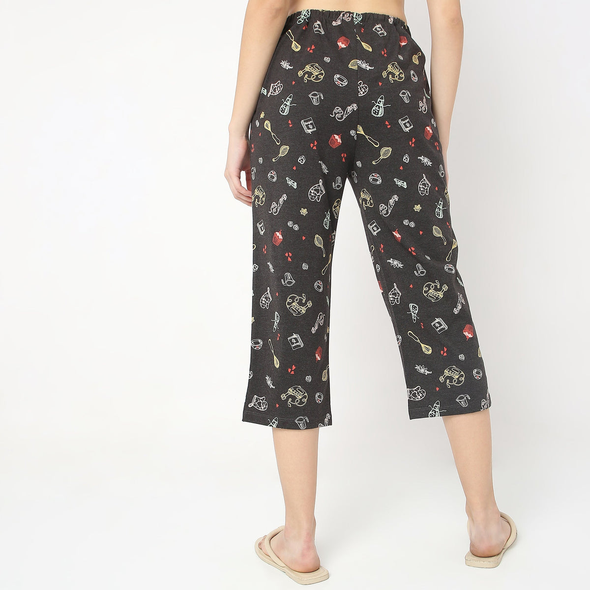 Regular Fit Printed Capris