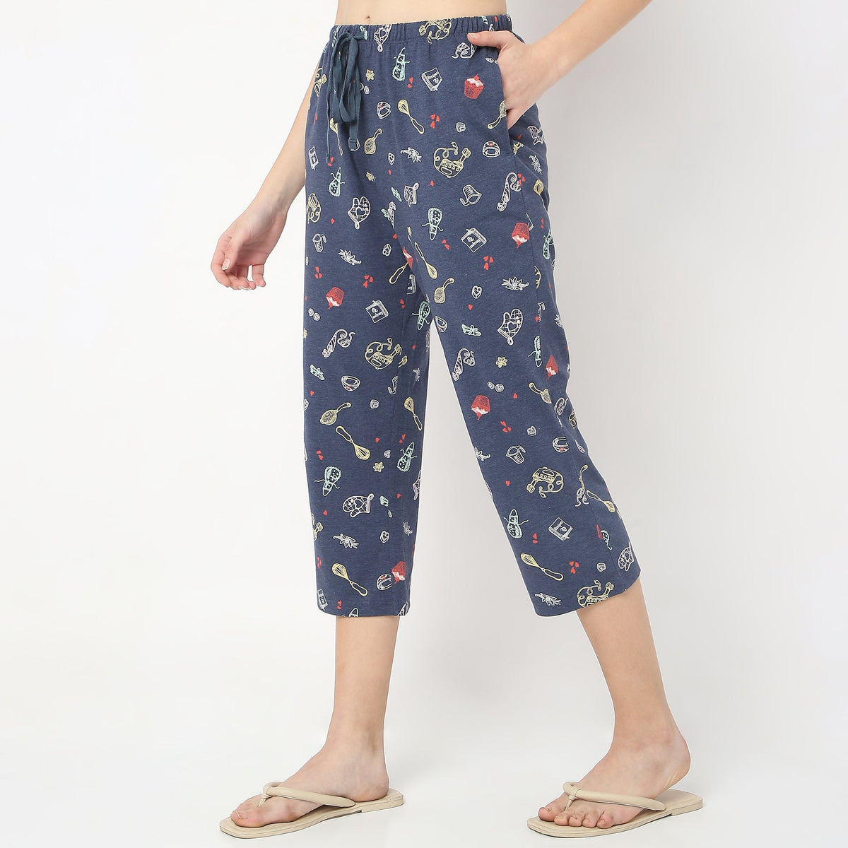 Regular Fit Printed Capris