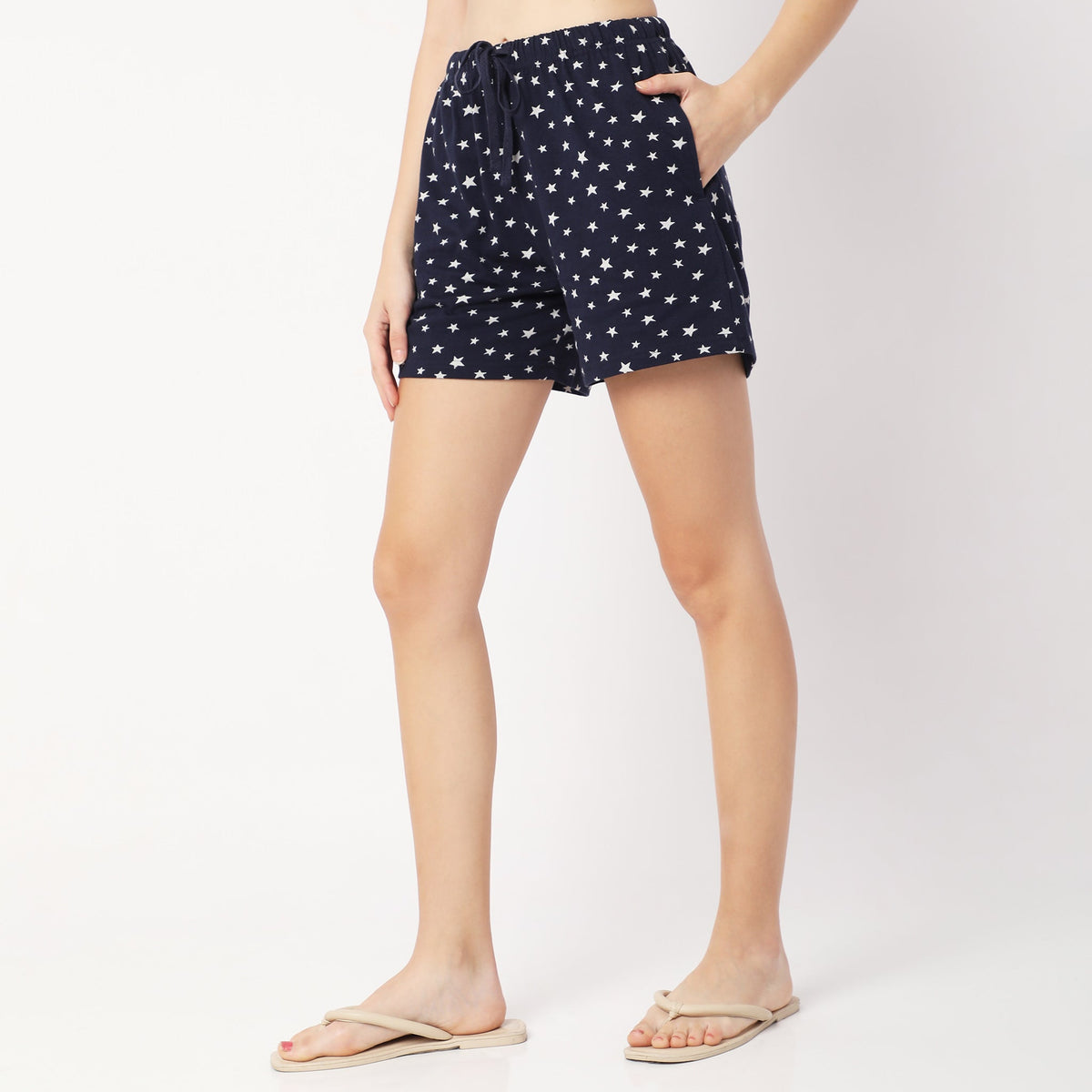 Regular Fit Printed Mid Rise Shorts