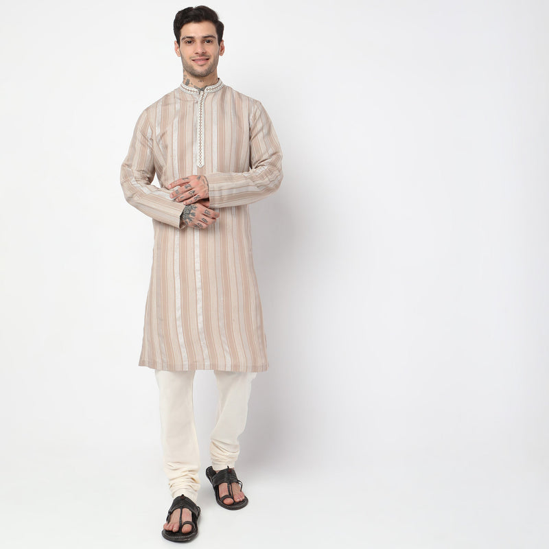 Slim Fit Striped Kurta