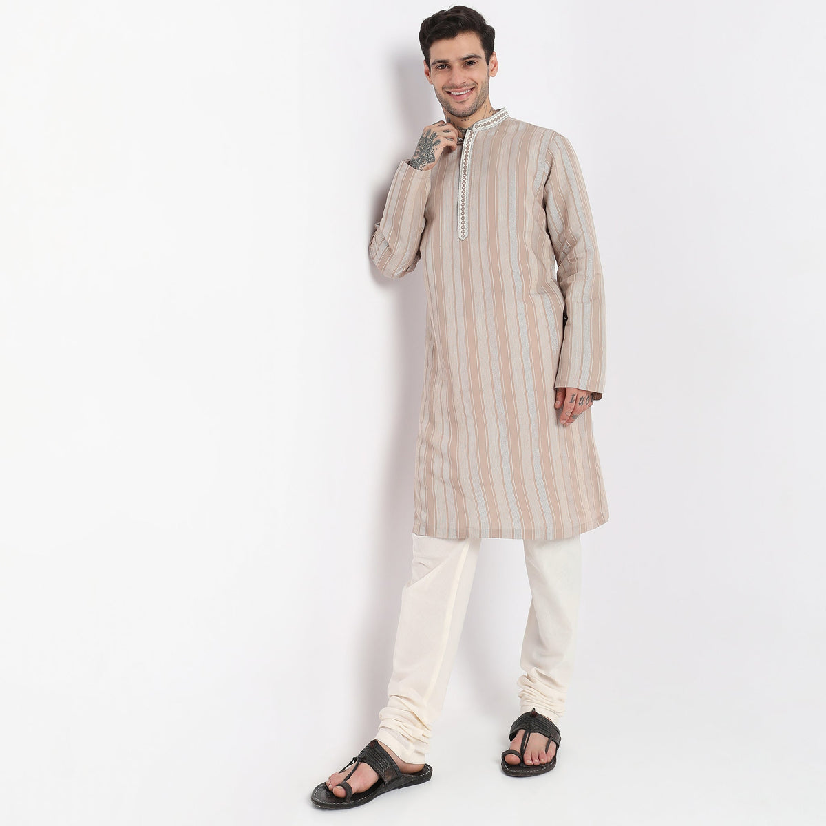 Slim Fit Striped Kurta