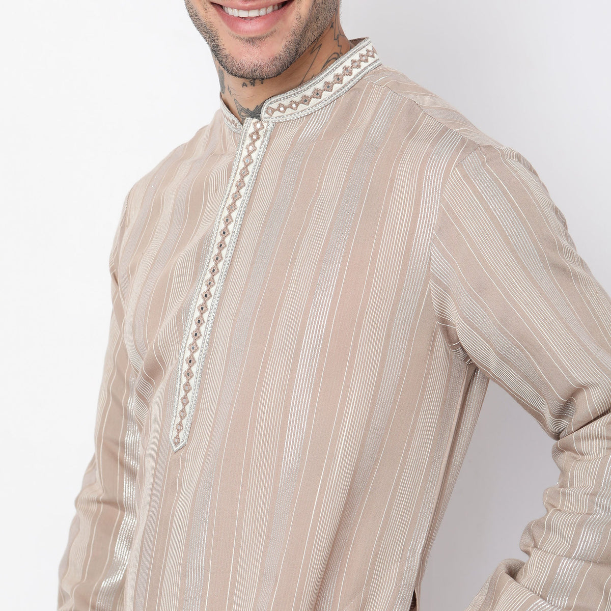 Slim Fit Striped Kurta