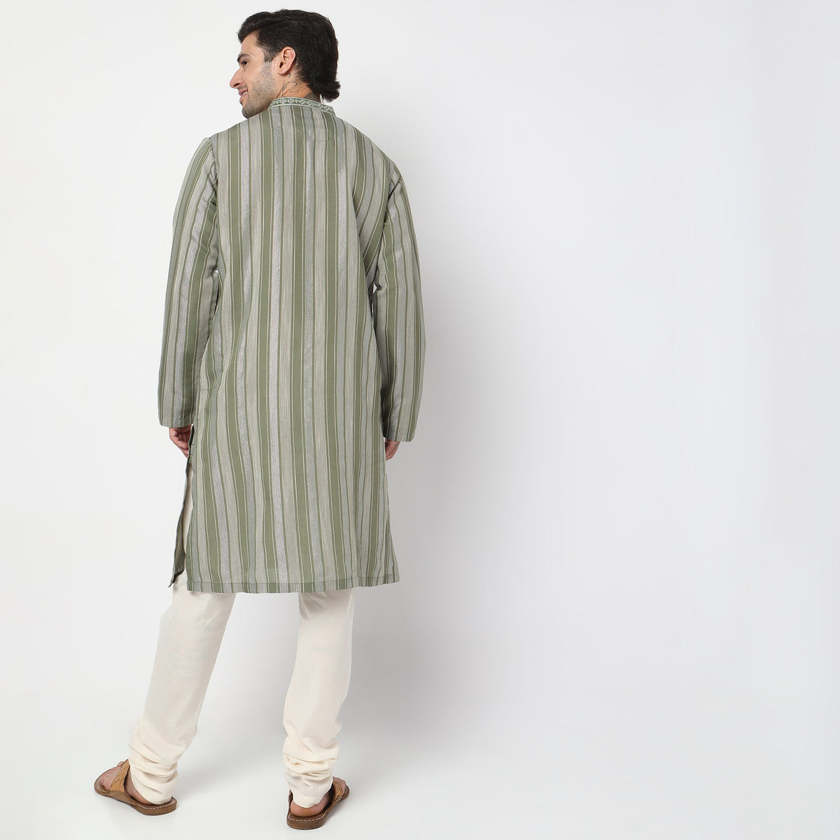 Slim Fit Striped Kurta