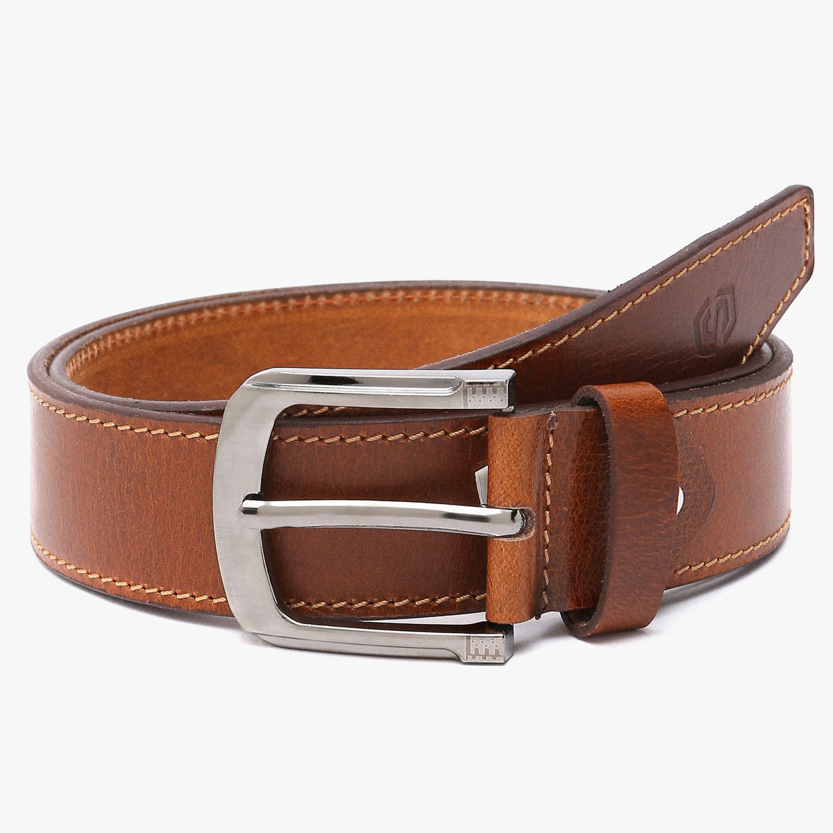 Men Wearing Genuine Leather Tan Belts