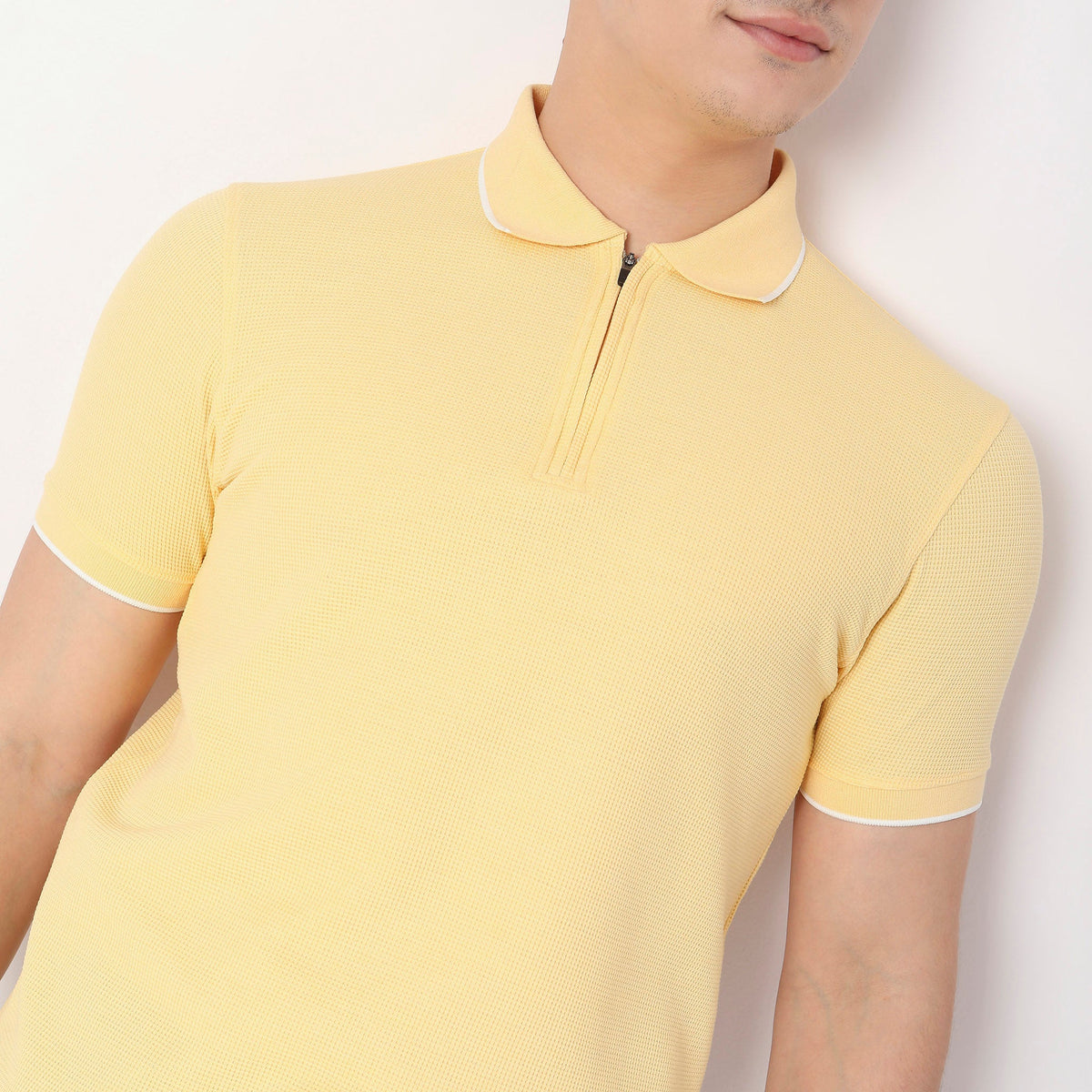 Regular Fit Textured Polo T-Shirt