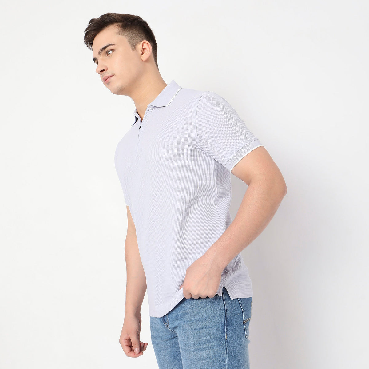 Regular Fit Textured Polo T-Shirt