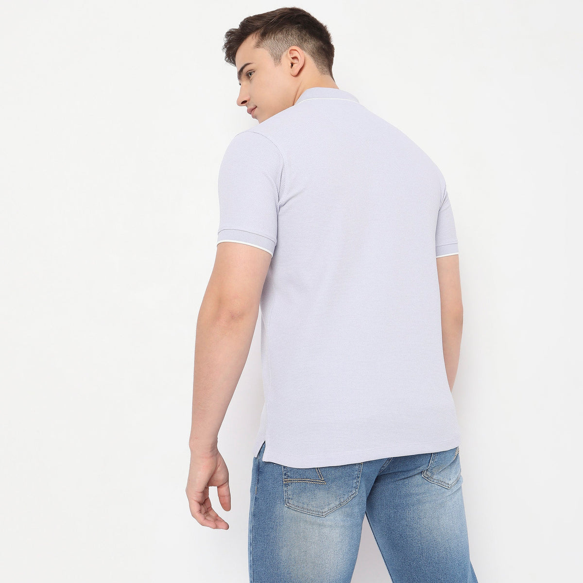 Regular Fit Textured Polo T-Shirt