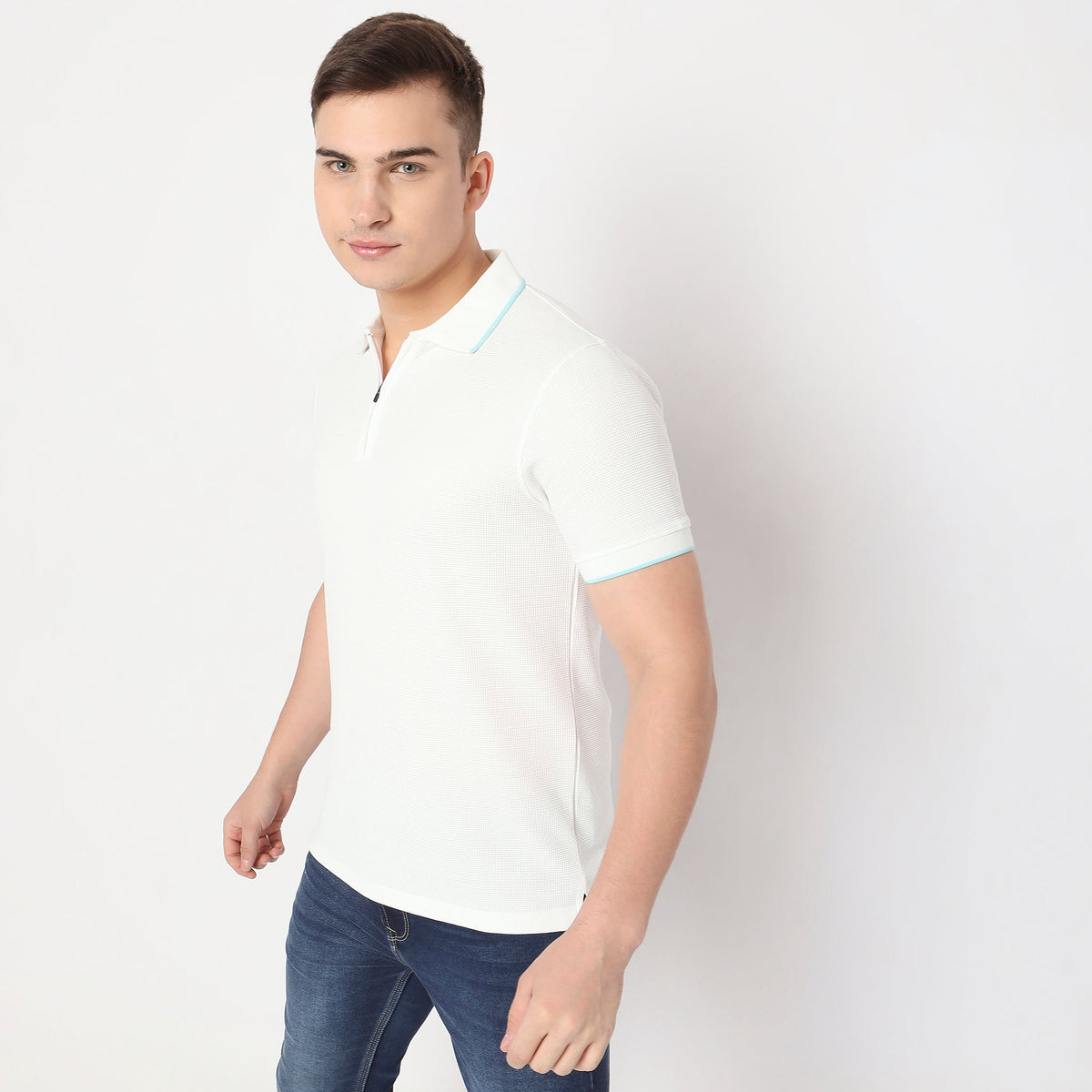 Regular Fit Textured Polo T-Shirt