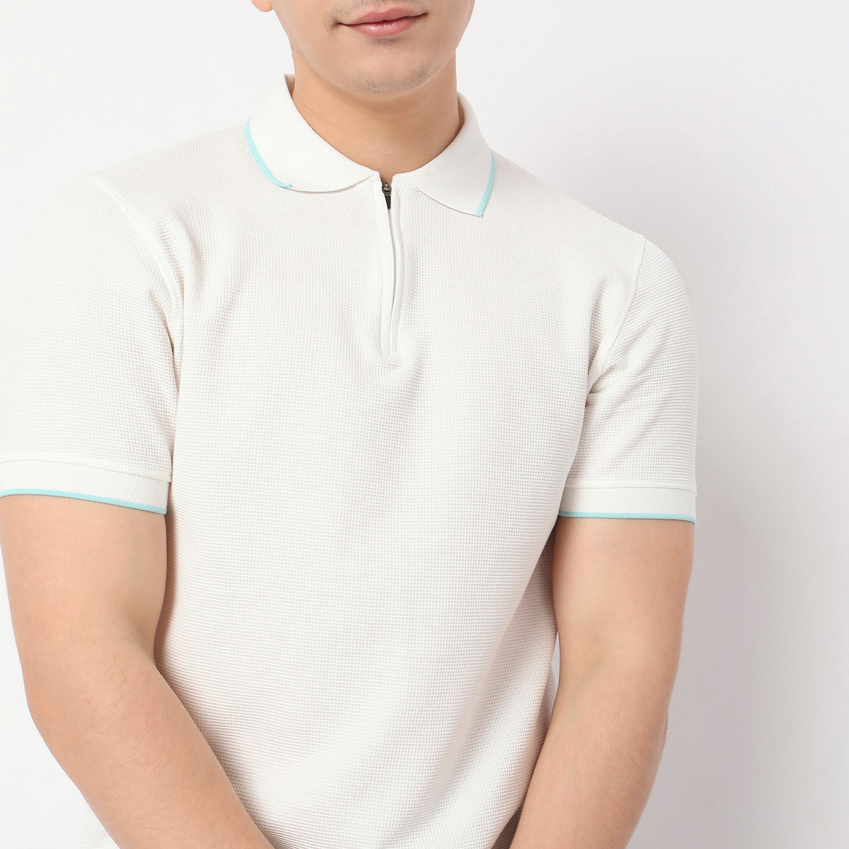 Regular Fit Textured Polo T-Shirt