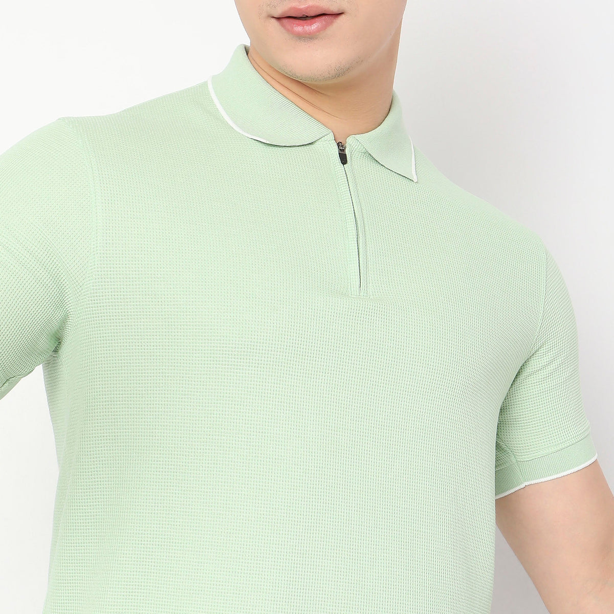 Regular Fit Textured Polo T-Shirt