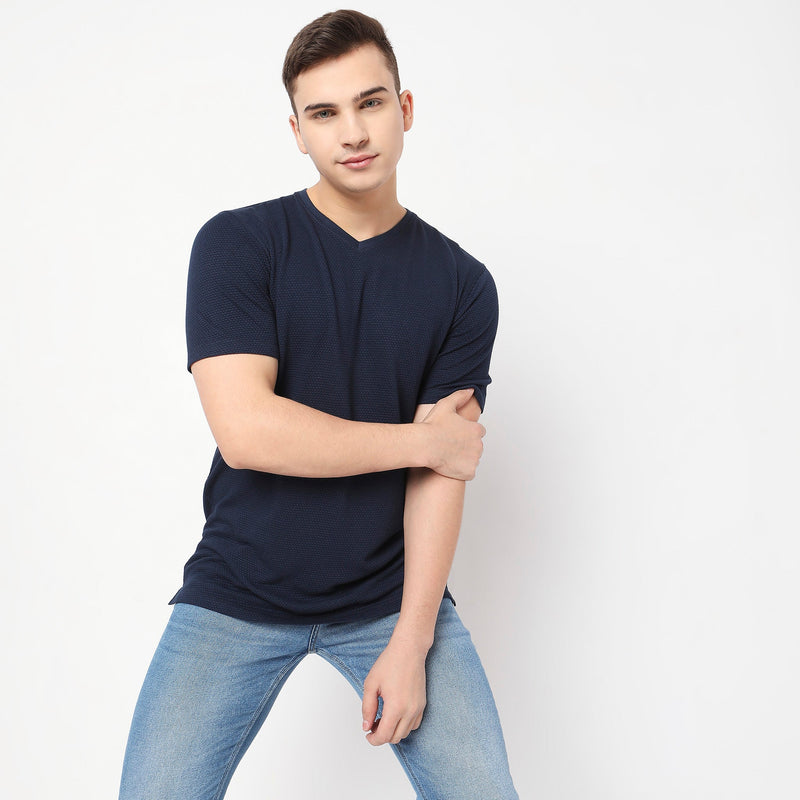 Regular Fit Textured T-Shirt