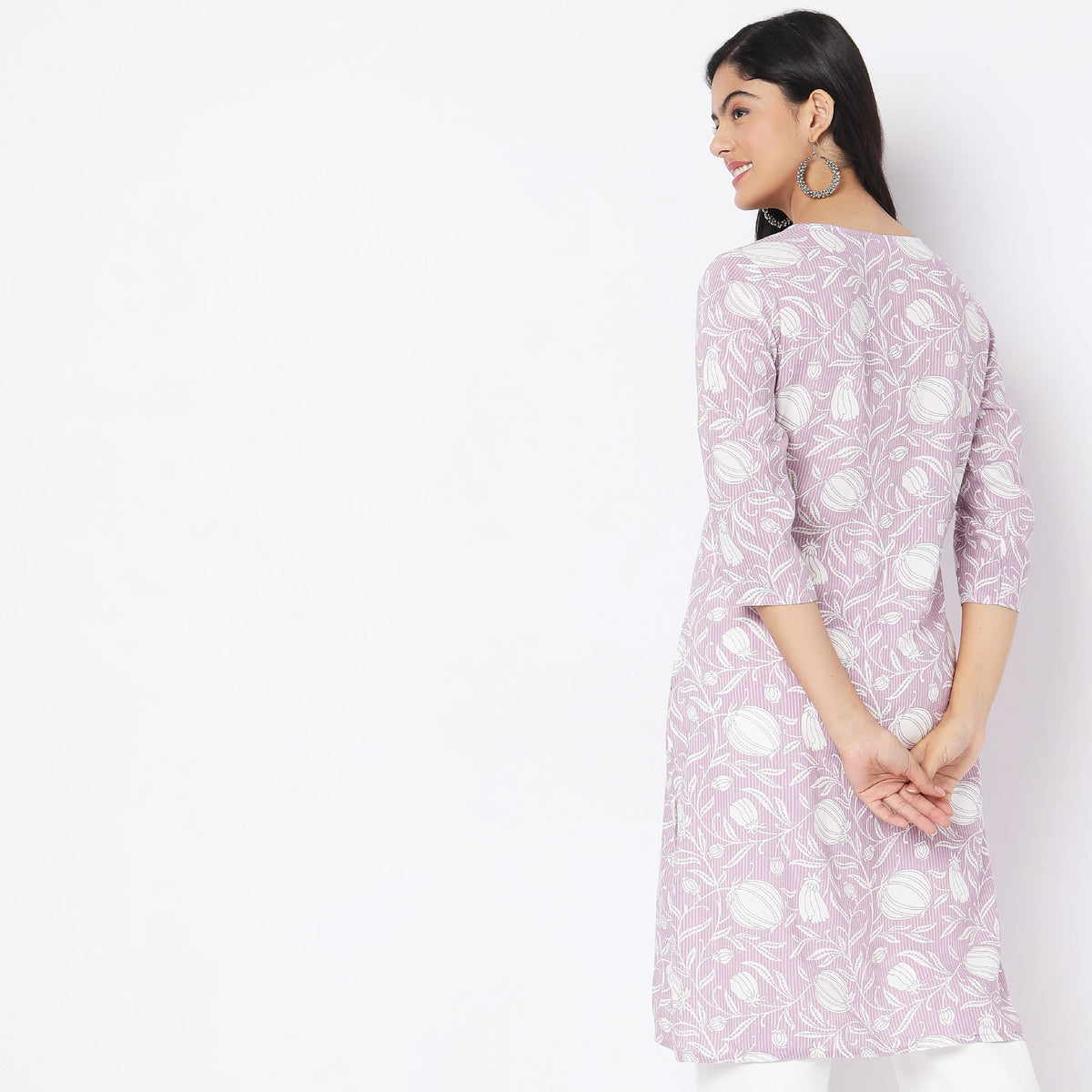 Straight Fit Floral Kurta