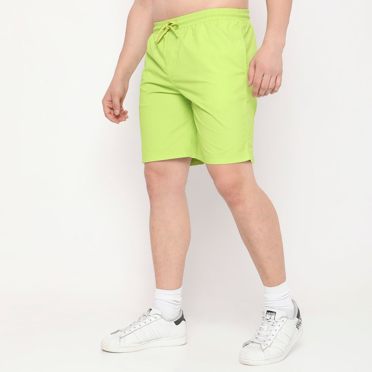 Regular Fit Solid Mid Rise Shorts