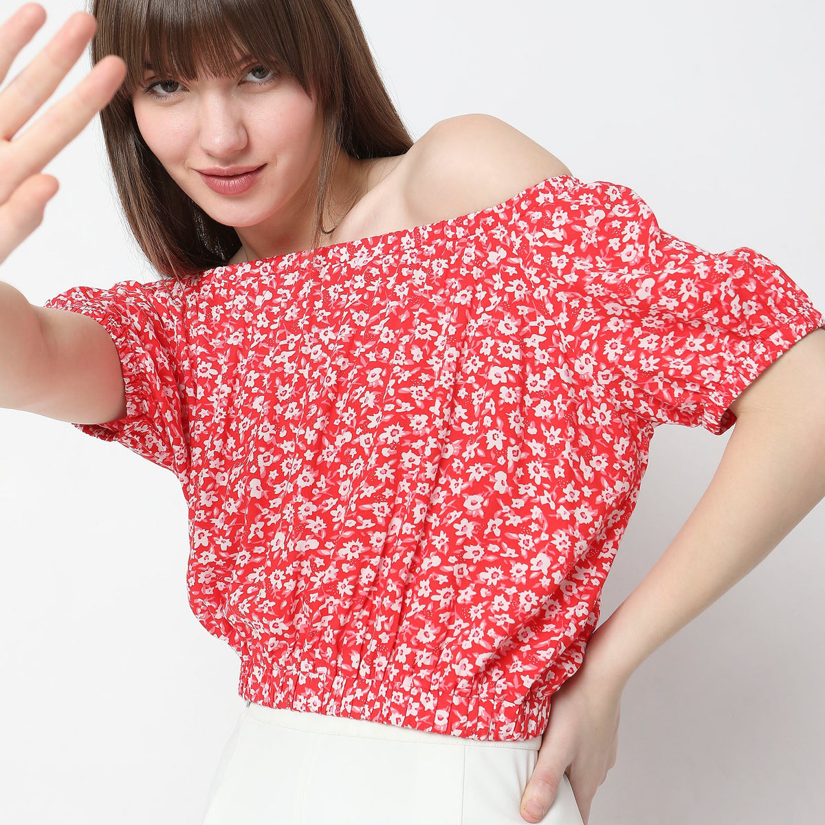 Women Wearing Regular Fit Floral Top