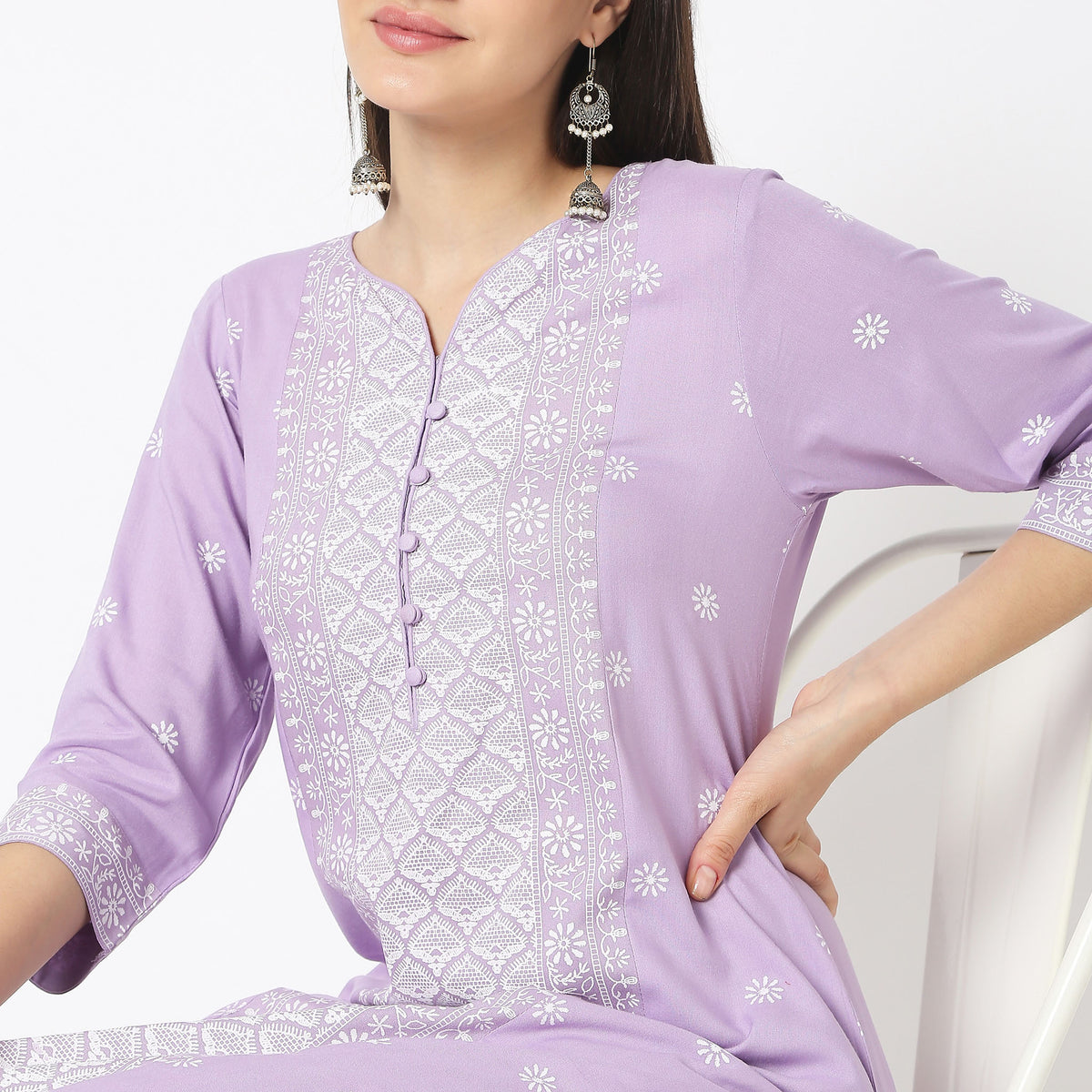 Straight Fit Printed Kurta