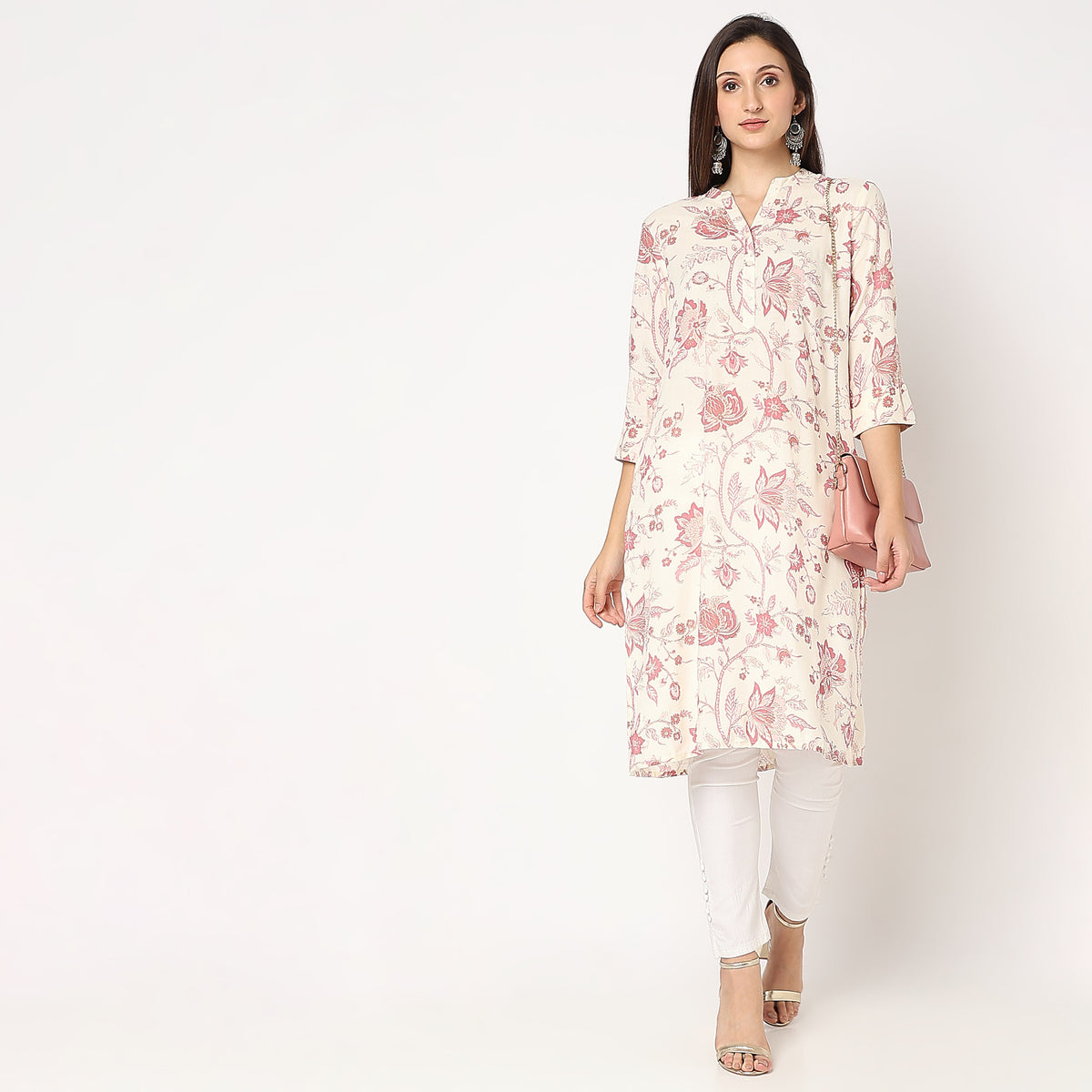 Straight Fit Floral Kurta