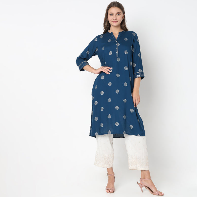 Straight Fit Printed Kurta