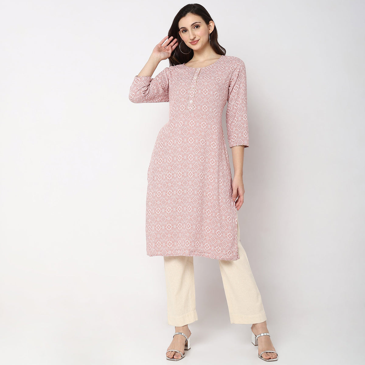 Straight Fit Printed Kurta