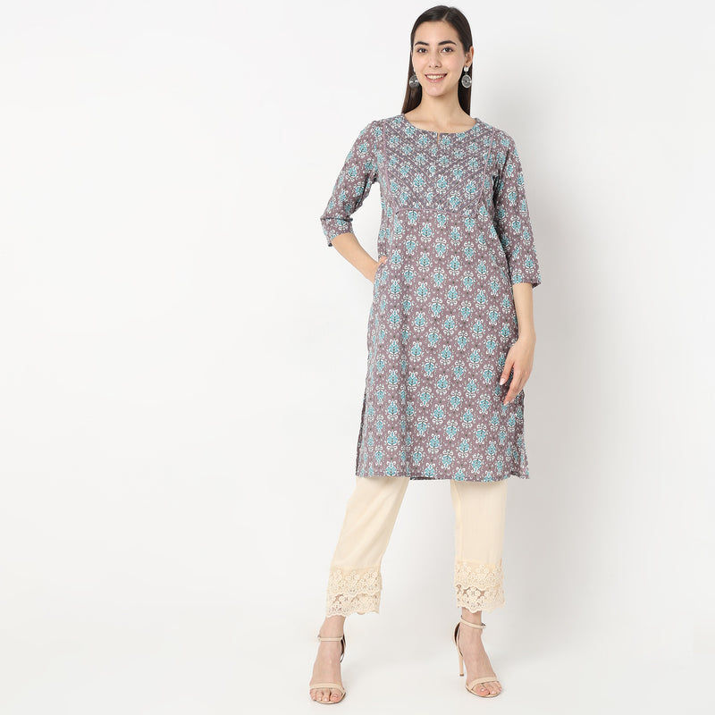 Straight Fit Printed Kurta