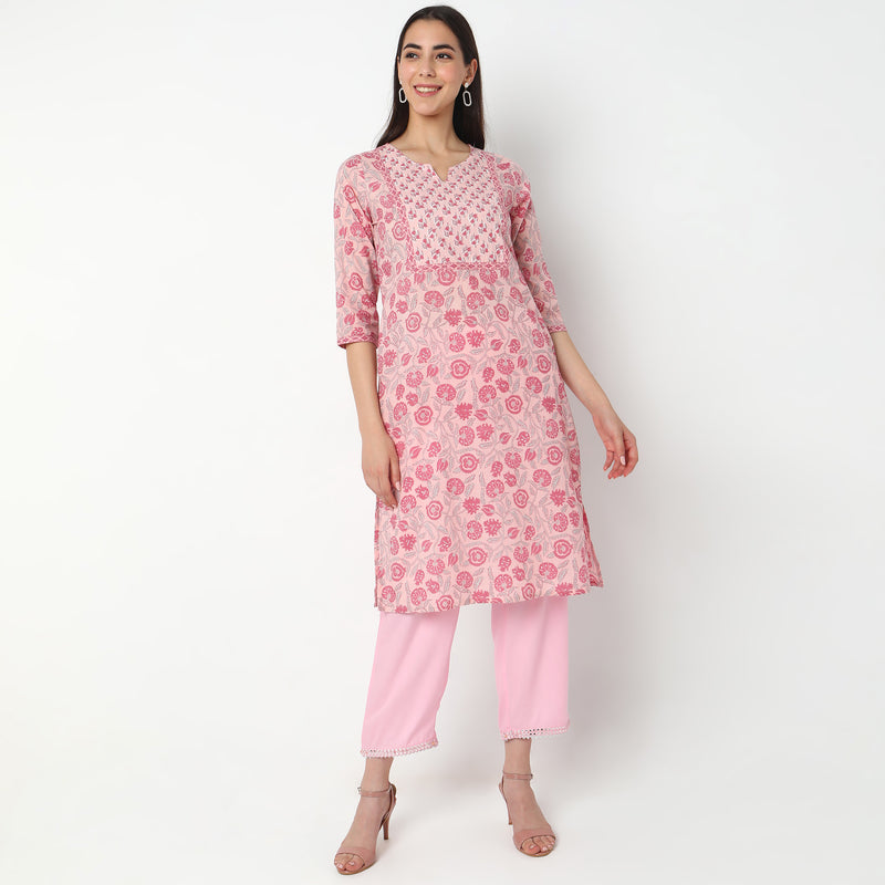 Straight Fit Printed Kurta