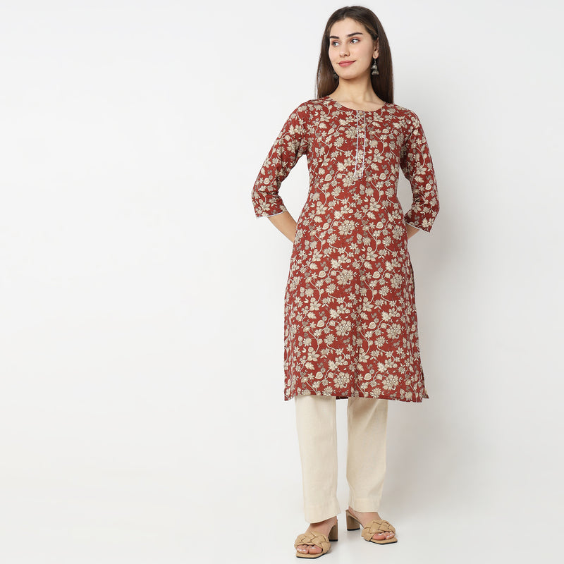 Straight Fit Printed Kurta