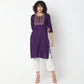 Straight Fit Embroidered Kurta