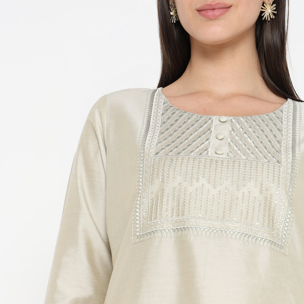 Straight Fit Embellished Kurta