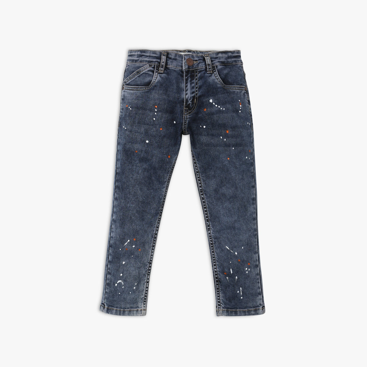 Boy's Regular Fit Solid Mid Rise Jeans