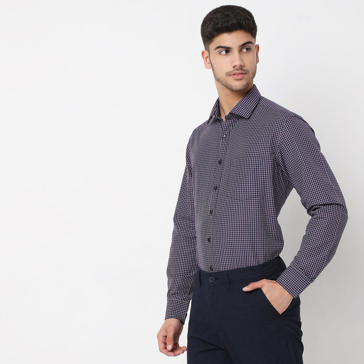 Slim Fit Checkered Shirt