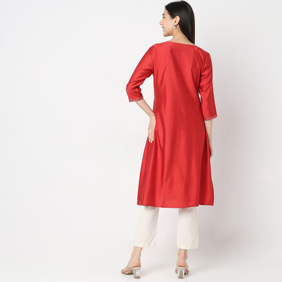 Flare Fit Embroidered Kurta