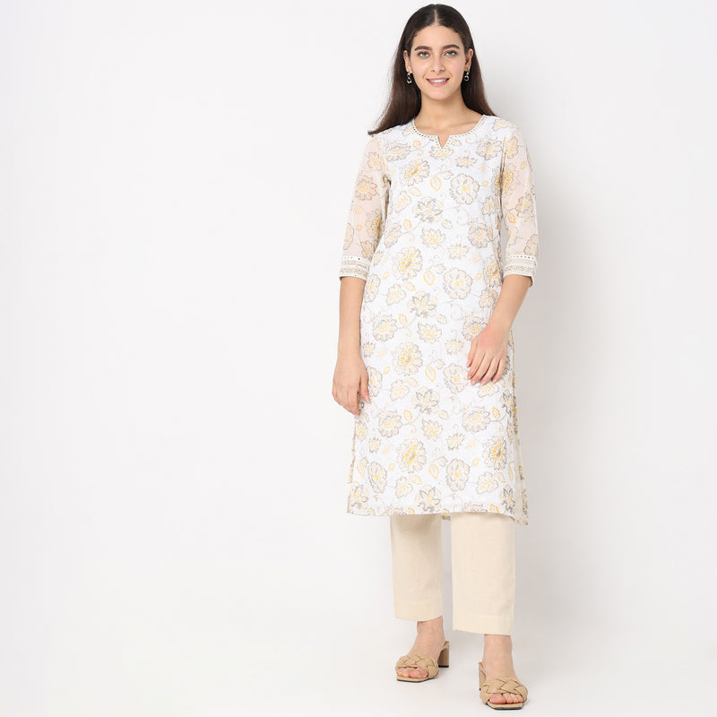 Straight Fit Printed Kurta