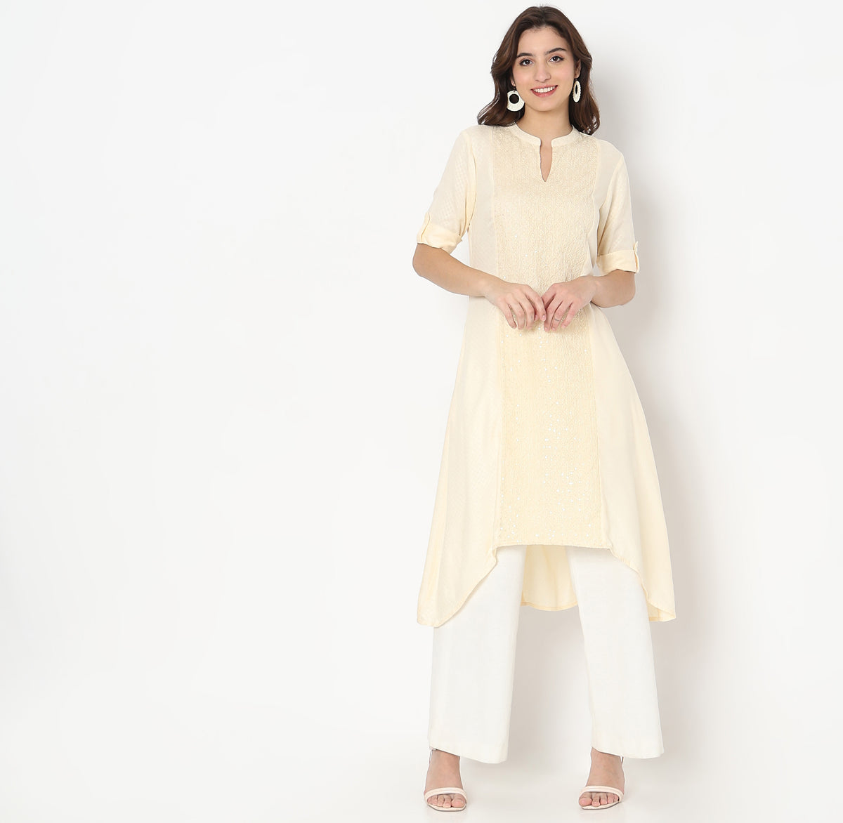 Flare Fit Embellished Kurta