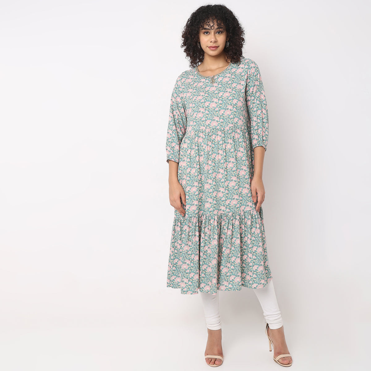 Flare Fit Printed Kurta