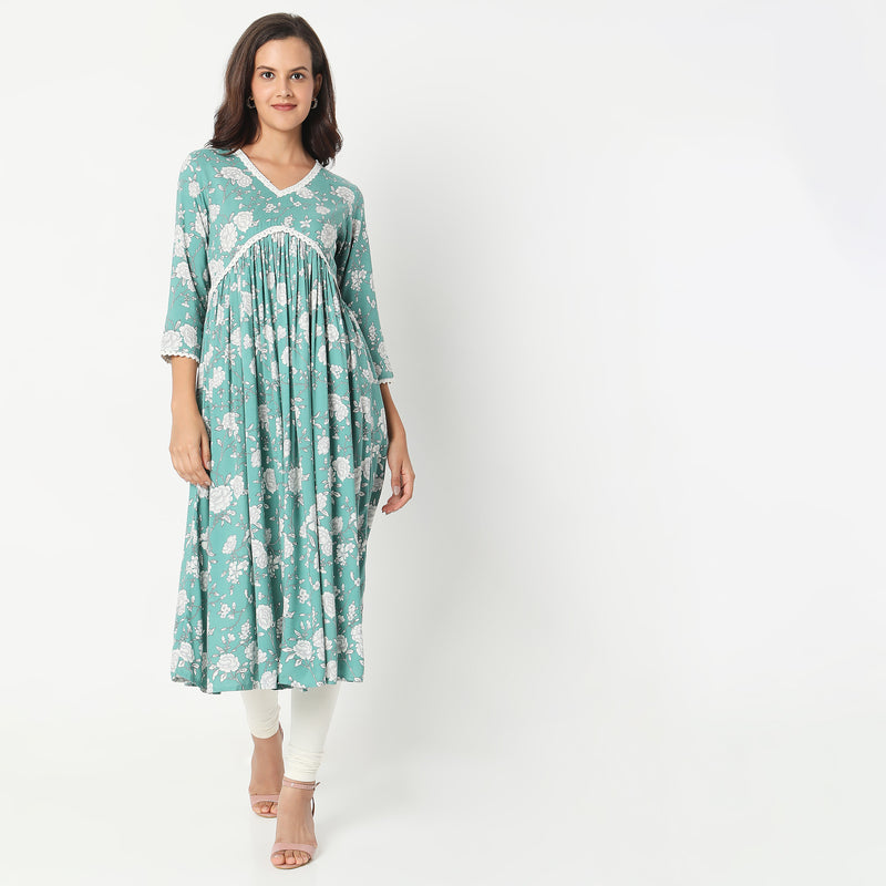 Flare Fit Printed Kurta