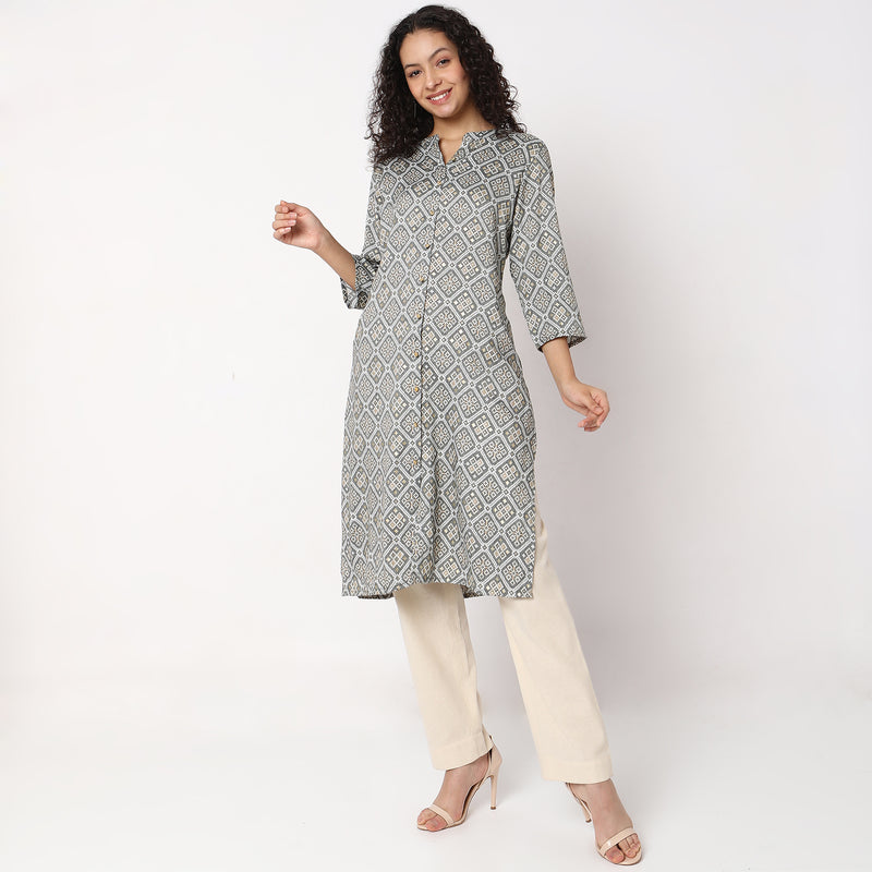 Straight Fit Printed Kurta