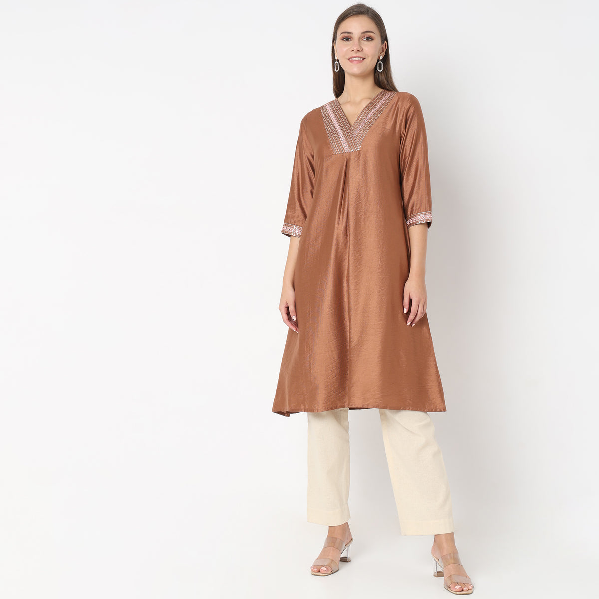 Flare Fit Embellished Kurta