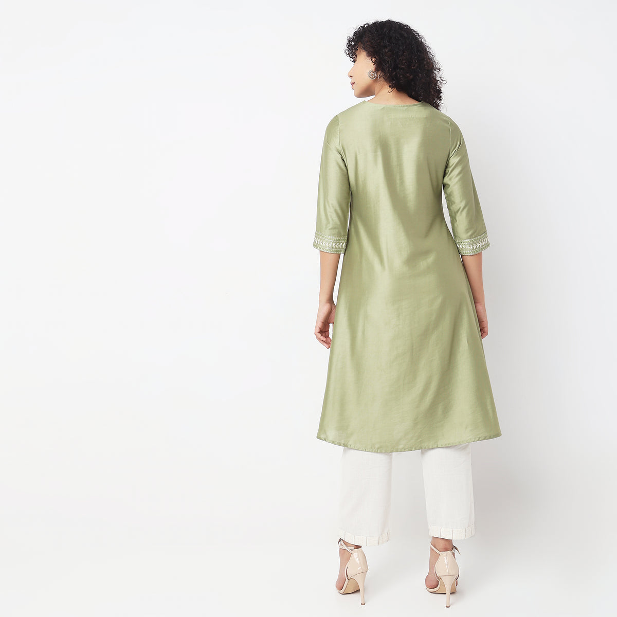 Flare Fit Embroidered Kurta