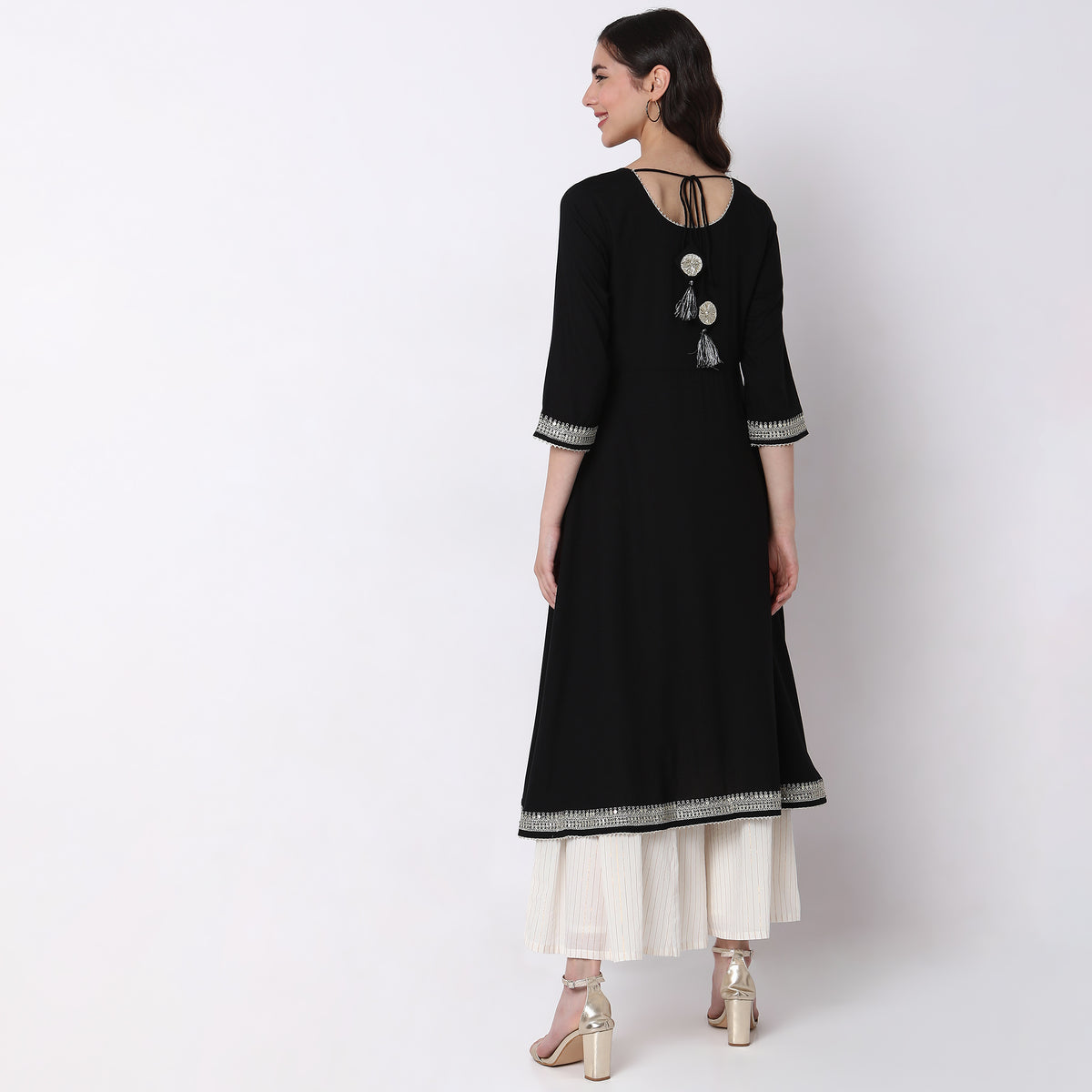 Flare Fit Embroidered Kurta