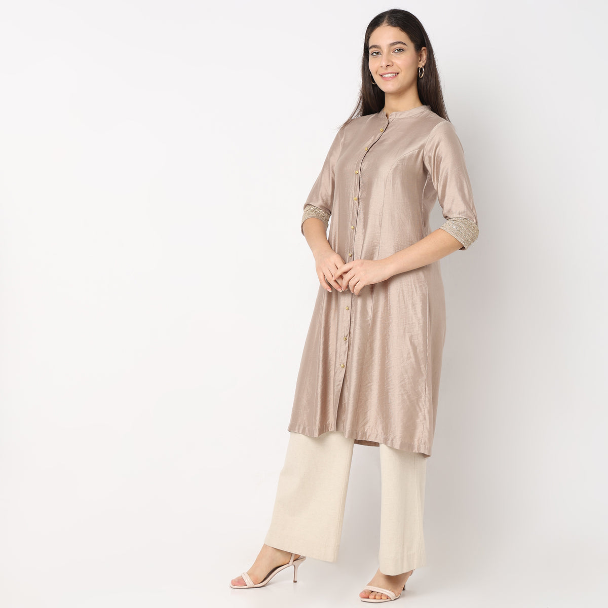 Flare Fit Embroidered Kurta