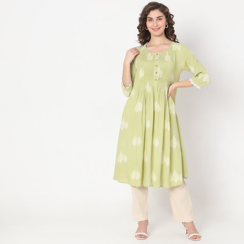 Flare Fit Printed Kurta