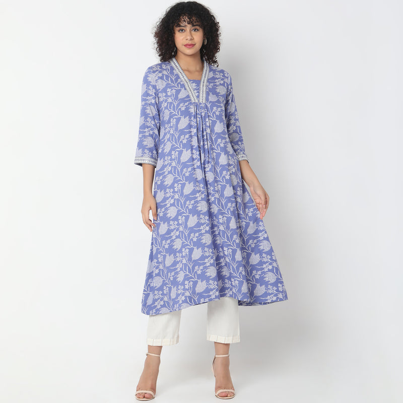 Flare Fit Printed Kurta