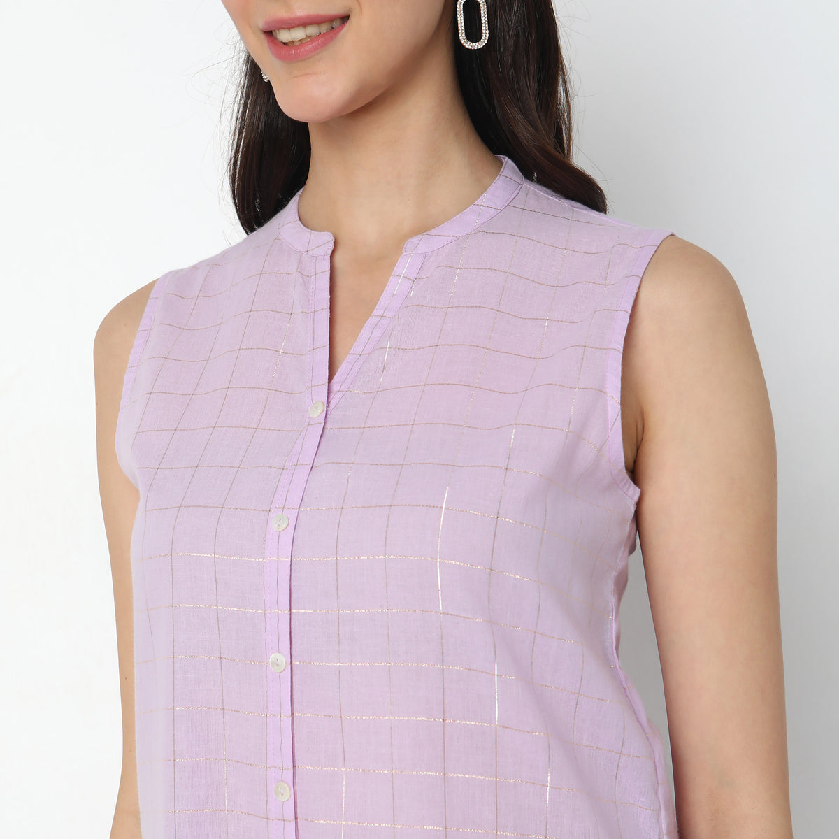 Straight Fit Checkered Kurta