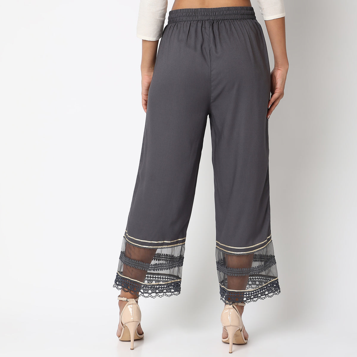 Straight Fit Solid Palazzos