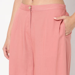 Flare Fit Solid High Rise Palazzos