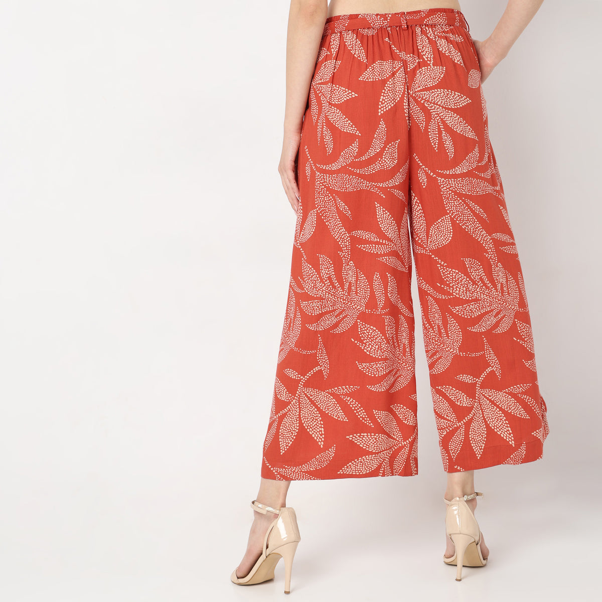 Flare Fit Printed High Rise Palazzos