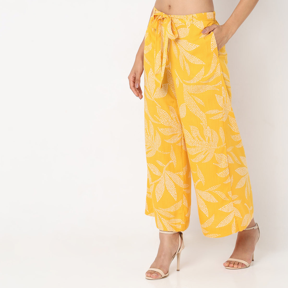 Flare Fit Printed High Rise Palazzos