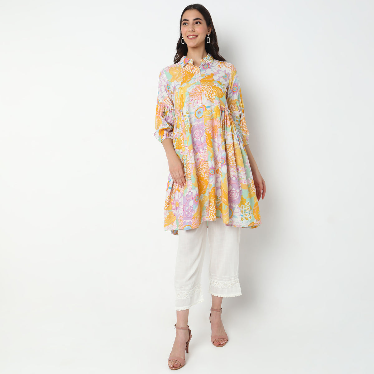 Flare Fit Floral Kurta