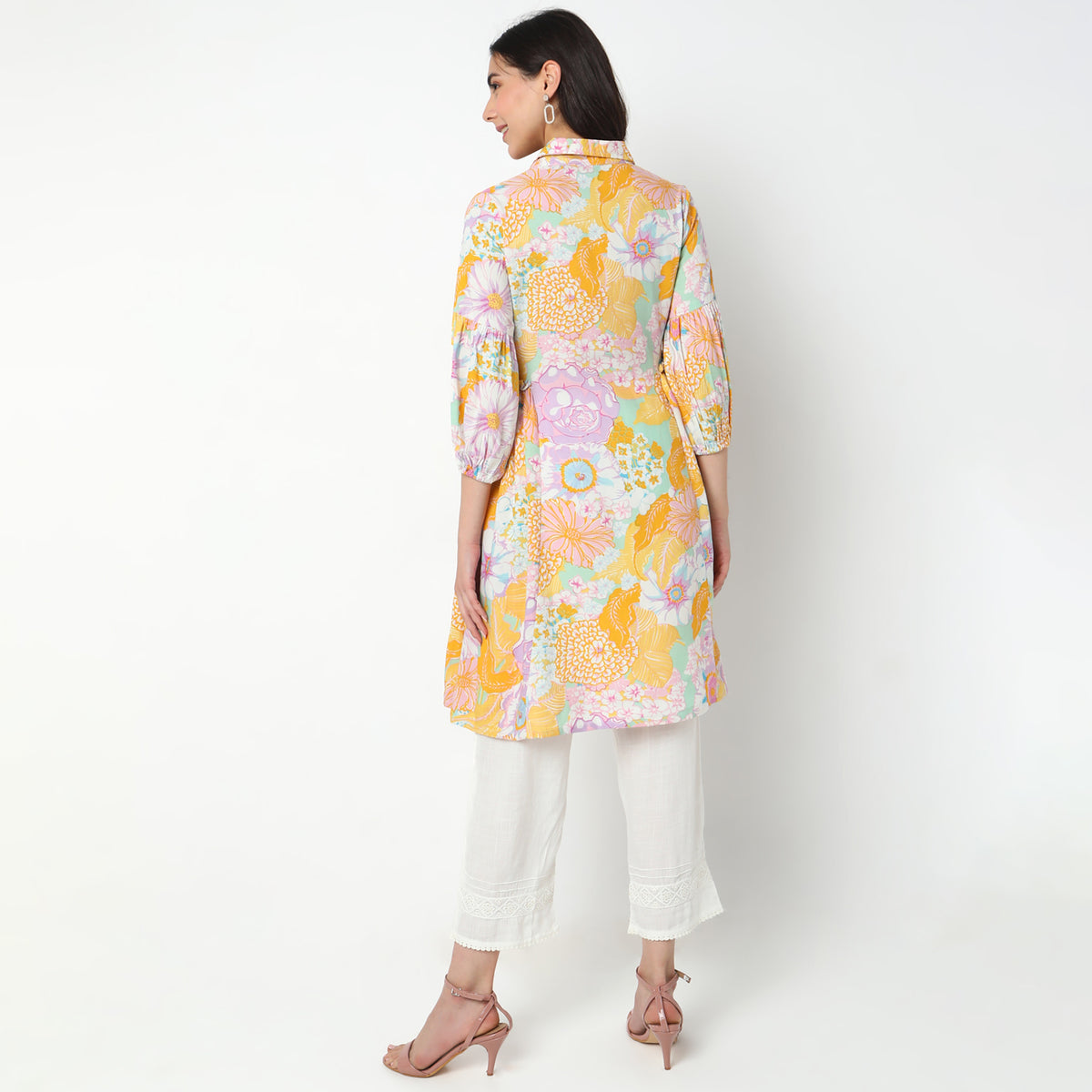 Flare Fit Floral Kurta