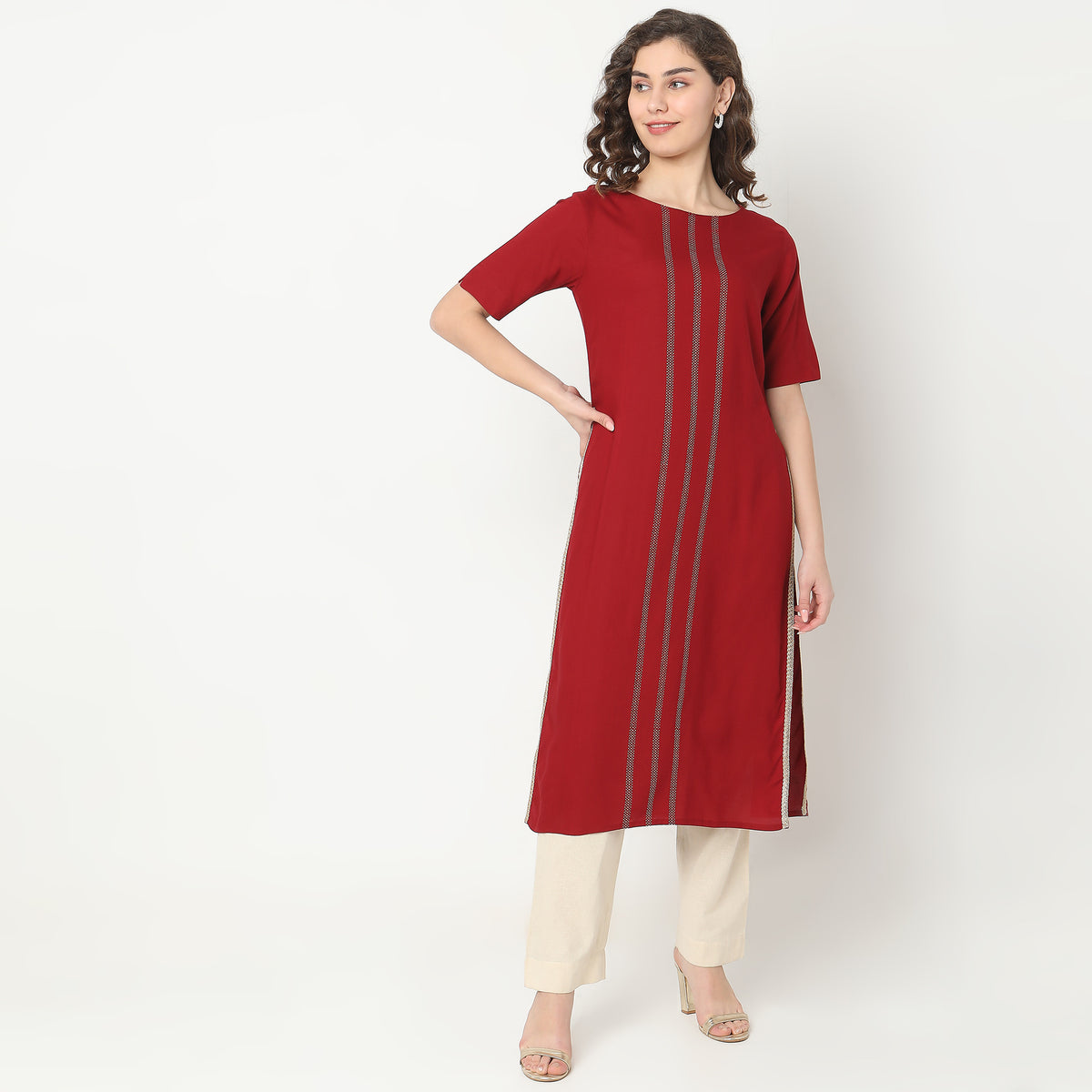 Straight Fit Solid Kurta