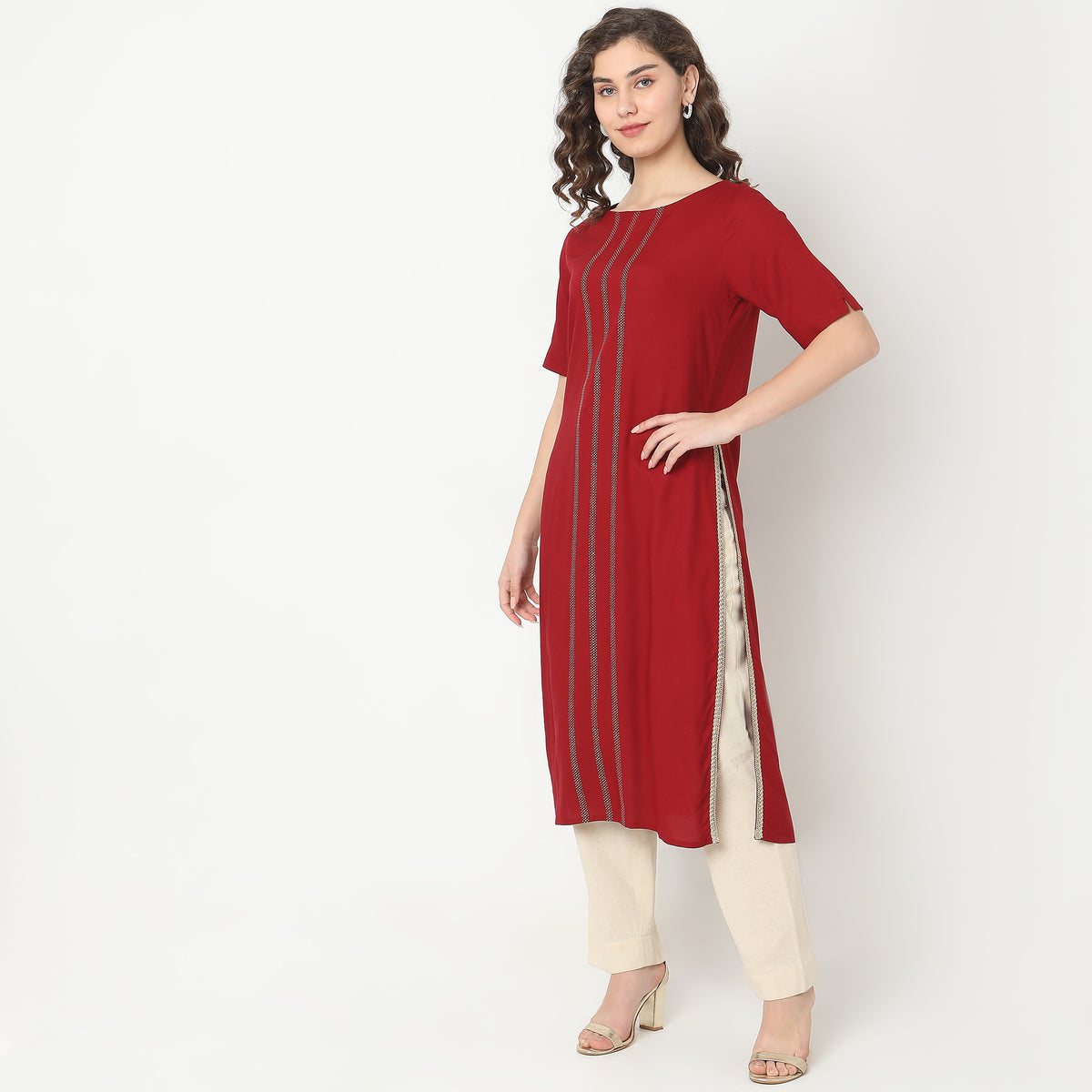 Straight Fit Solid Kurta